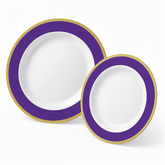 Premium Purple Border Plastic Plates